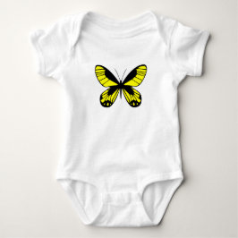 Yellow Butterfly Graphic Baby Bodysuit Cute Nature ベビーボディスーツ