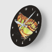 Yellow Butterfly Nature ラウンド壁時計 (傾斜)