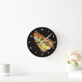 Yellow Butterfly Nature ラウンド壁時計 (ホーム)