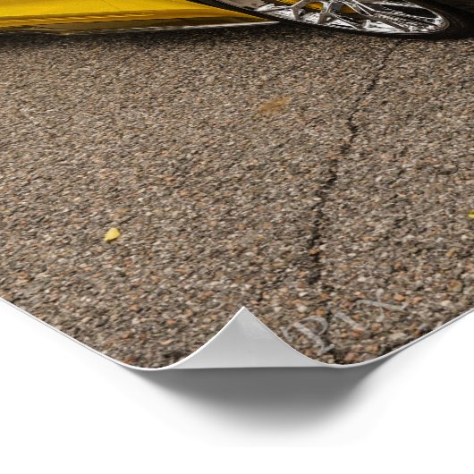 Yellow C7 z07 Package Chevrolet Corvette ポスター (角)