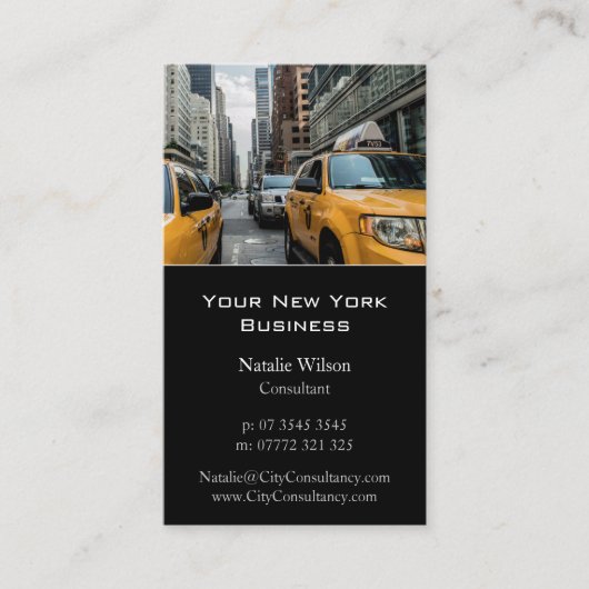 Yellow Cab / Taxi, New York Photo - Business Card 名刺 (正面)