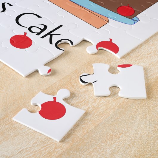 Yellow Cake and Cherries: White ジグソーパズル (側面)