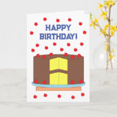 Yellow Cake & Chocolate Frosting: White Birthday カード (黄色い花)