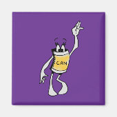 Yellow Can Creature Square Magnet マグネット (正面)