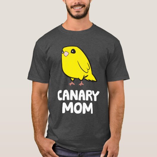 Yellow Canary Bird Canary Mom family Tシャツ (正面)