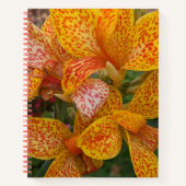 Yellow Canna Lily with Red Speckles Floral ノートブック (正面)