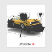 Yellow Car Urban Art Sticker シール (シート)