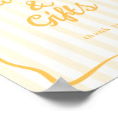 Yellow Cards & Gifts Table Sign ポスター (角)