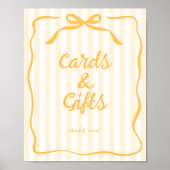 Yellow Cards & Gifts Table Sign ポスター (正面)
