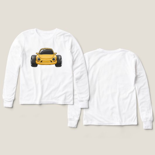 Yellow Cartoon Car  (デザイン 正面＆背面)