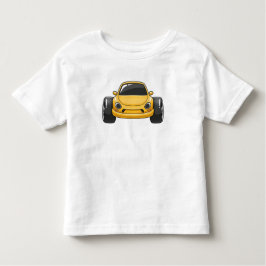 Yellow Cartoon Car  トドラーTシャツ