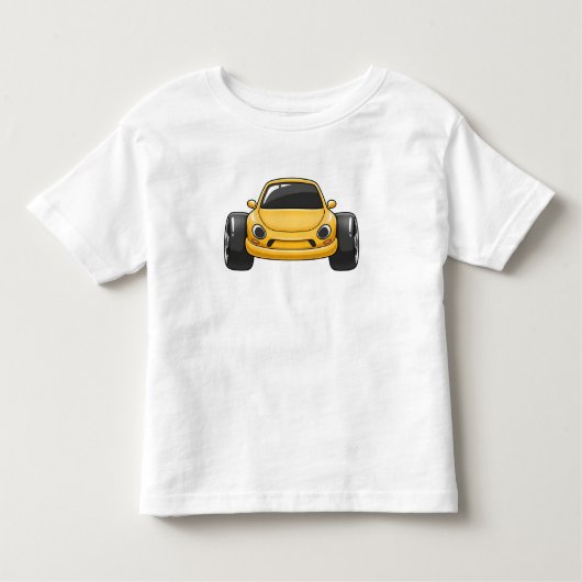 Yellow Cartoon Car  トドラーTシャツ (正面)