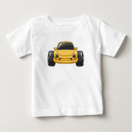 Yellow Cartoon Car  ベビーTシャツ