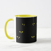 Yellow Cat Eyes on Black マグカップ (左)