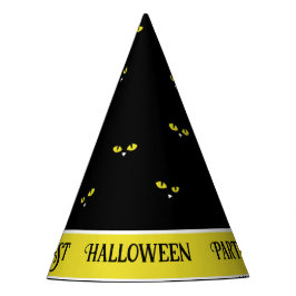 Yellow Cat Eyes on Black Best Halloween Party パーティーハット
