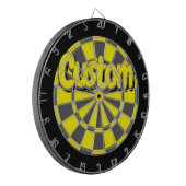 Yellow, Charcoal Gray, And Black Fun Custom Design ダーツボード (正面左)