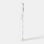 Yellow Checkerboard Floral Pattern – Purple Daisy  iPhone 15ケース (右側面)