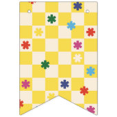 Yellow Checkerboard Merry & Bright Bunting Banner バンティングフラッグ (第1の旗)