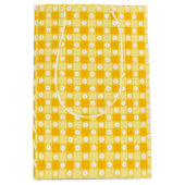 Yellow Checkered Floral ミディアムペーパーバッグ (正面)