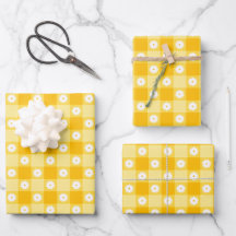 Yellow Checkered Floral