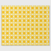 Yellow Checkered Floral ラッピングペーパー (フラット)