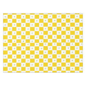 Yellow Checkered with Green Heart Tablecloth テーブルクロス (正面(横))