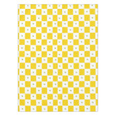 Yellow Checkered with Green Heart Tablecloth テーブルクロス (正面)