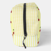 Yellow Cherry Gingham Pattern Simple Red Fruit ドップキット (右)