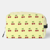 Yellow Cherry Gingham Pattern Simple Red Fruit ドップキット (裏面)