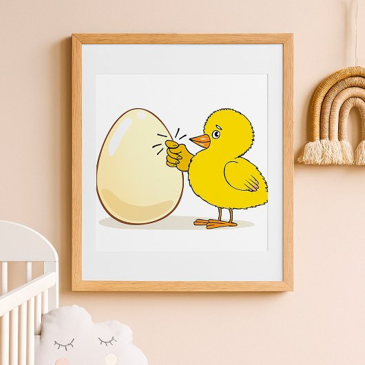 Yellow Chick And Egg ポスター