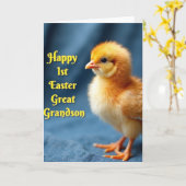 Yellow Chick Easter Card カード (黄色い花)