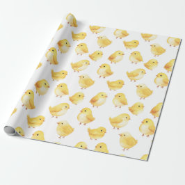 Yellow Chickens Baby Shower ラッピングペーパー