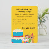  Yellow Childish Birthday Invitation Card – Fun Ki (スタンド正面)