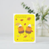 Yellow | Chocolate Candy Corn Duo | Thanksgiving シーズンポストカード (スタンド正面)