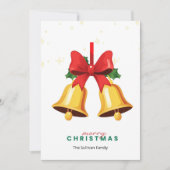 Yellow Christmas Bells Holiday Greeting Card シーズンカード (正面)