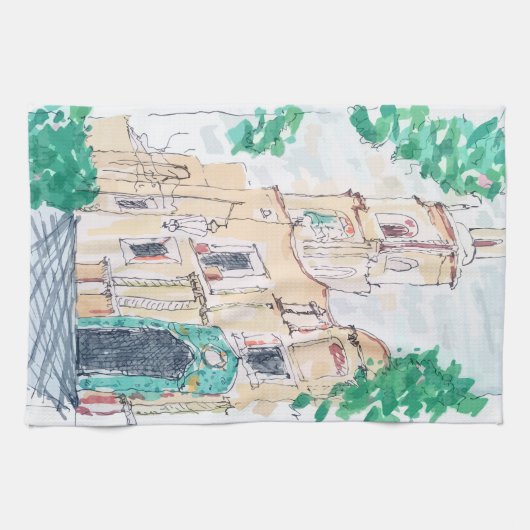 Yellow Church キッチンタオル (横)