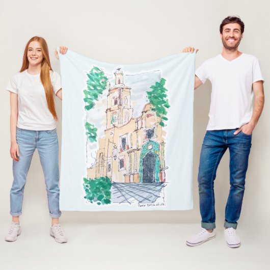 Yellow Church フリースブランケット (インサイチュ)