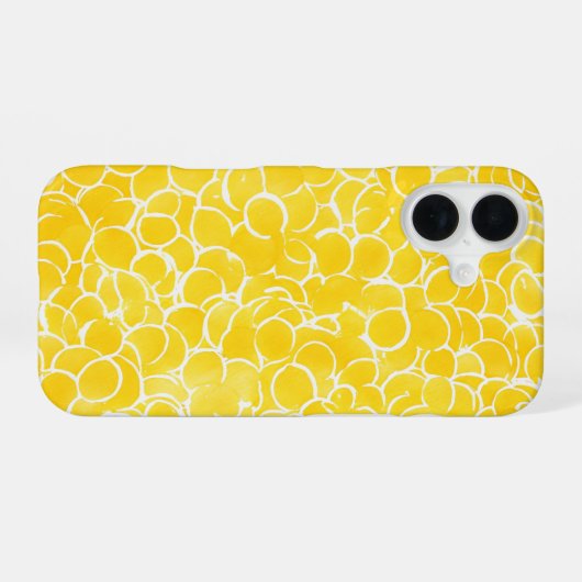 Yellow Circle Art Phone Case iPhone 16ケース (裏面横)
