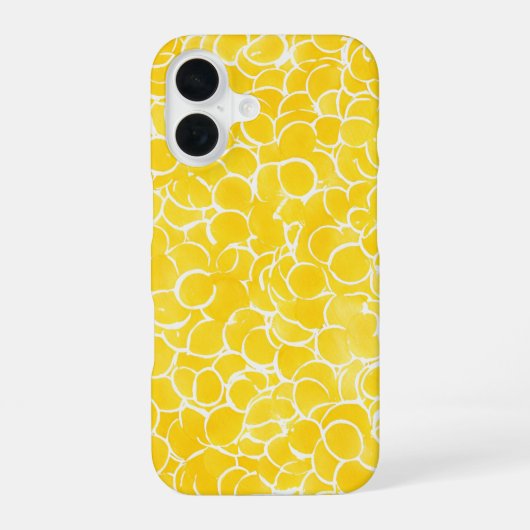 Yellow Circle Art Phone Case iPhone 16ケース (裏面)
