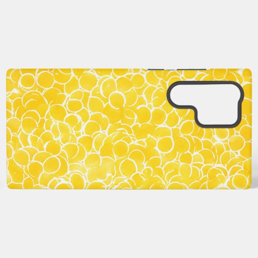 Yellow Circle Art Phone Case Samsung Galaxyケース (裏面横)