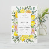 Yellow Citrus Blossom Romance Wedding 招待状 (スタンド正面)