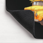 Yellow Ckup Truck Sunflower Autumn Halloween Thank マウスパッド (コーナー)