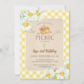 Yellow Classic Picnic Birthday Invitation 招待状 (正面)