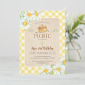 Yellow Classic Picnic Birthday Invitation 招待状 (スタンド正面)
