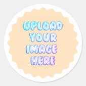 Yellow Classic Round Sticker with a Business Logo ラウンドシール (正面)