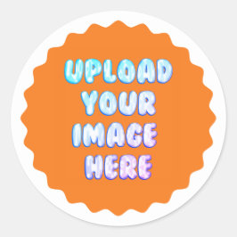 Yellow Classic Round Sticker with a Business Logo ラウンドシール