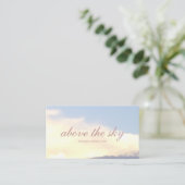 Yellow clouds zen sunset blue sky photograph card 名刺 (スタンド正面)