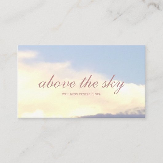Yellow clouds zen sunset blue sky photograph card 名刺 (正面)