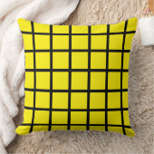 yellow coloured square pattern and black borders クッション (ブランケット)