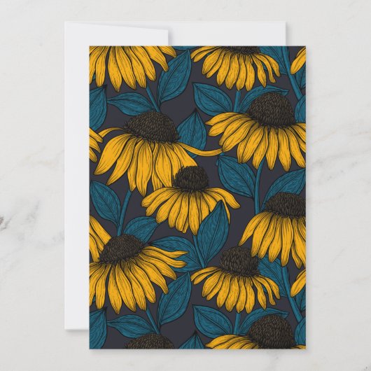 Yellow coneflowers on dark blue (正面)